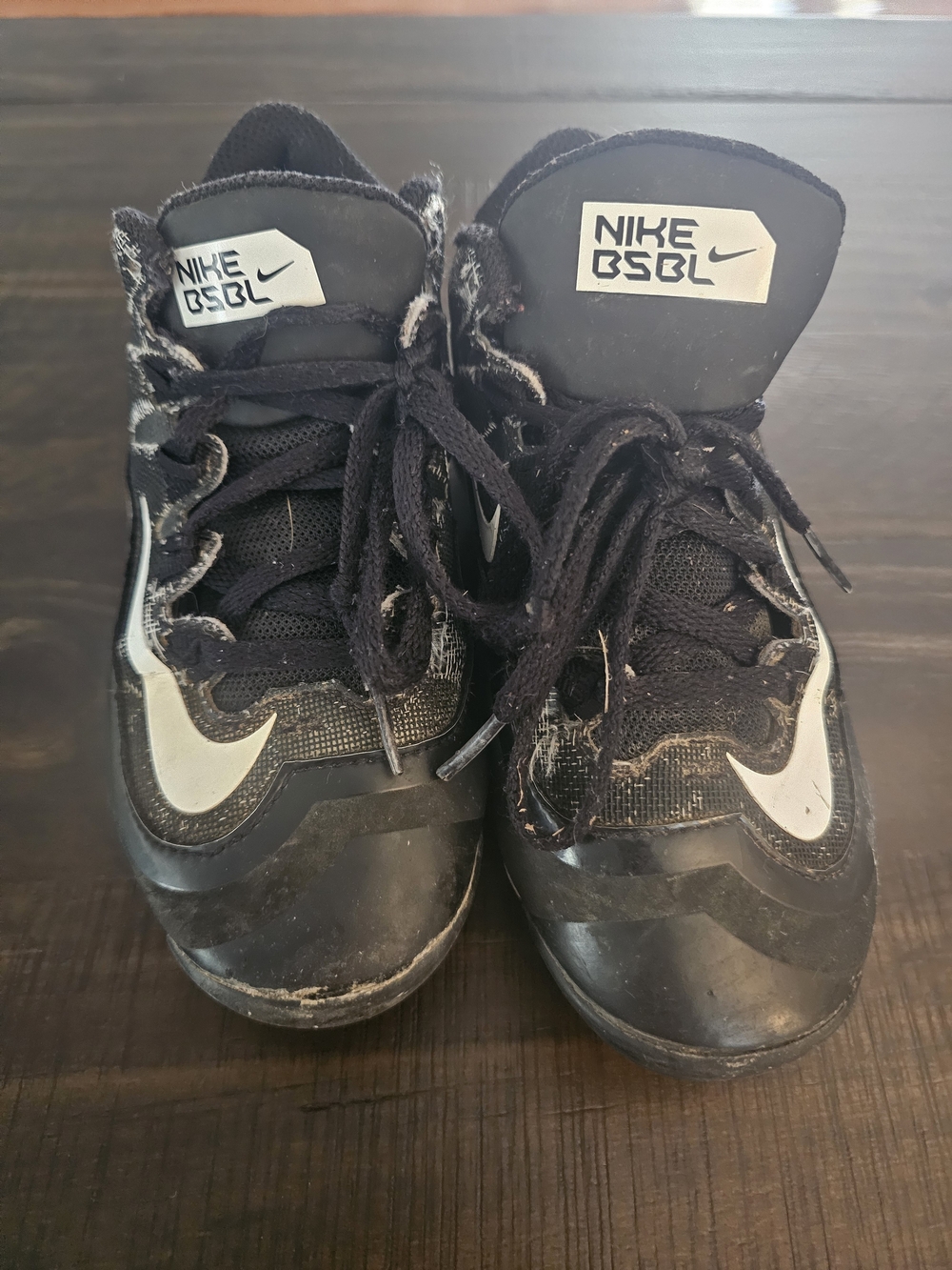 Nike Kids Black Sneakers with White Swoosh
